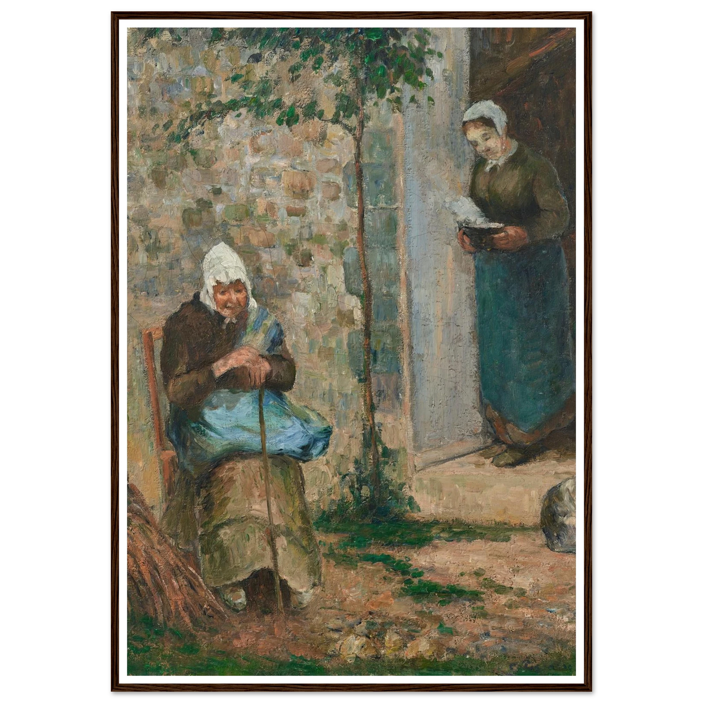 La Charité (1876) Art Print | Camille Pissarro - Framed Poster - 30x40 cm / 12x16″ - Black frame
