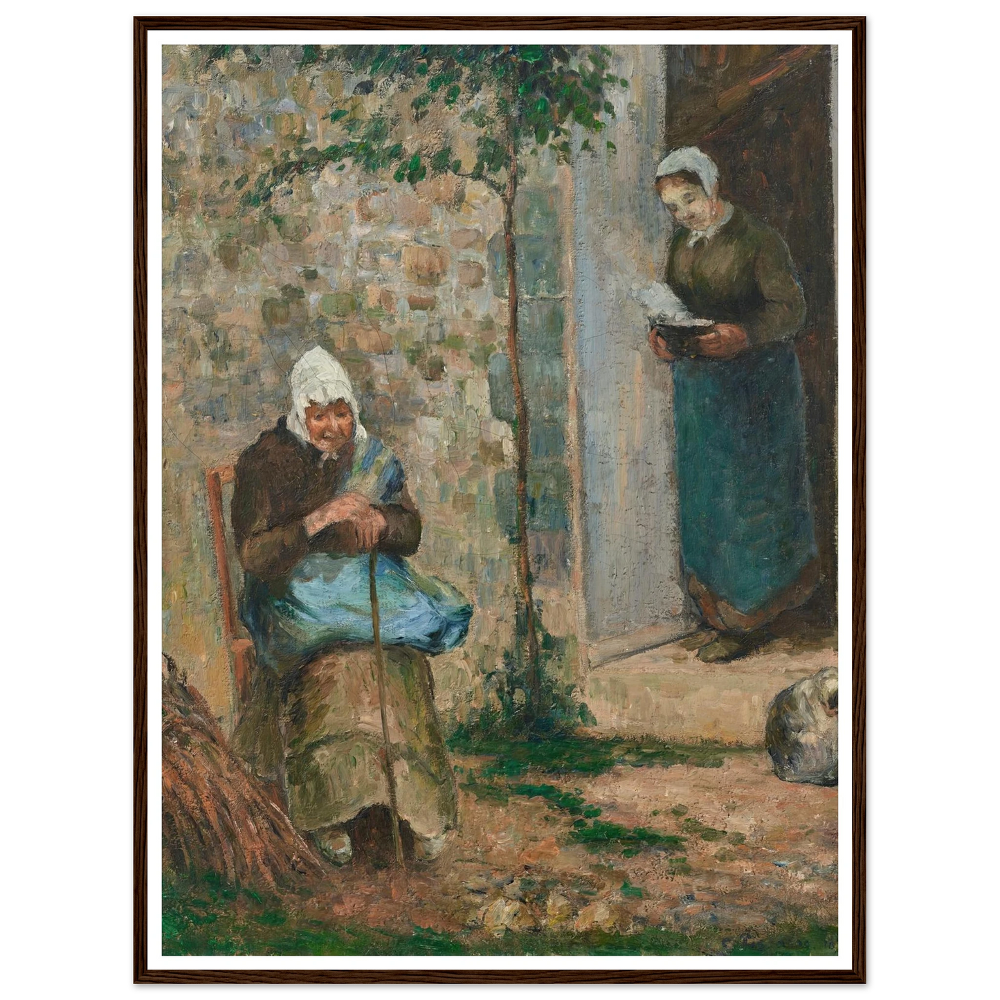 La Charité (1876) Art Print | Camille Pissarro - Framed Poster - 30x40 cm / 12x16″ - Black frame