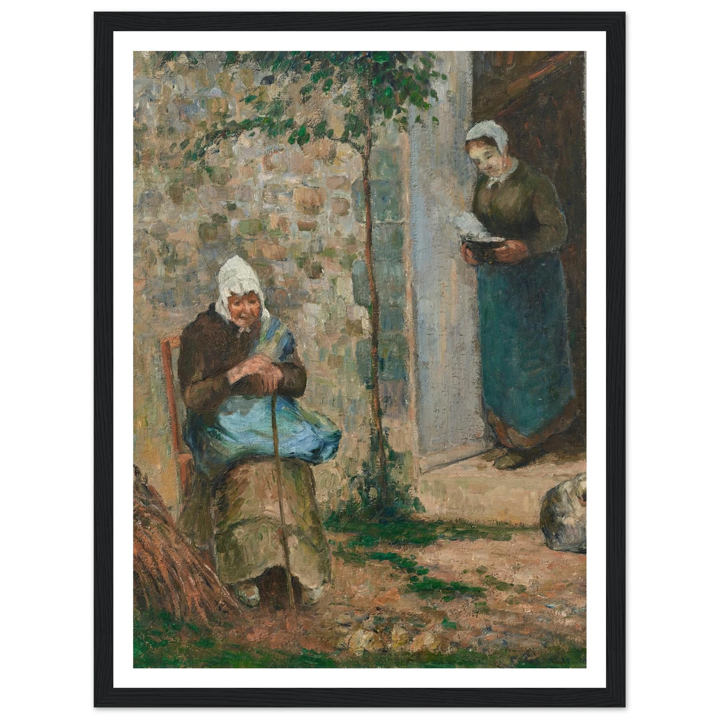 La Charité (1876) Art Print | Camille Pissarro - Framed Poster - 30x40 cm / 12x16″ - Black frame