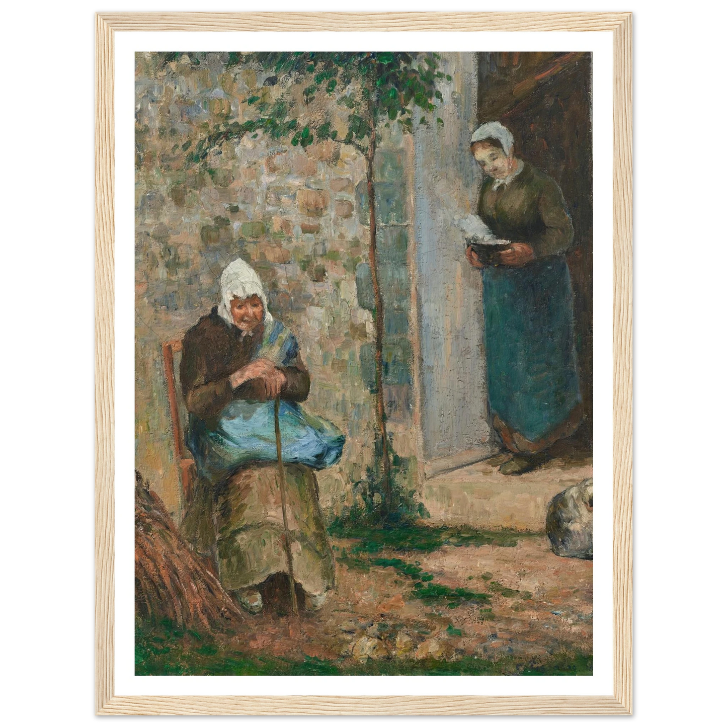 La Charité (1876) Art Print | Camille Pissarro - Framed Poster - 30x40 cm / 12x16″ - Black frame