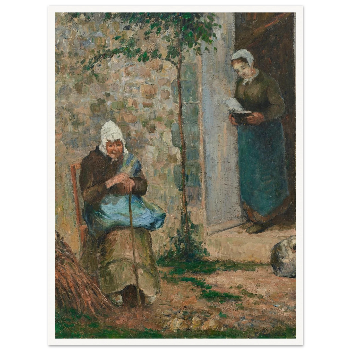 La Charité (1876) Art Print | Camille Pissarro - Framed Poster - 30x40 cm / 12x16″ - Black frame