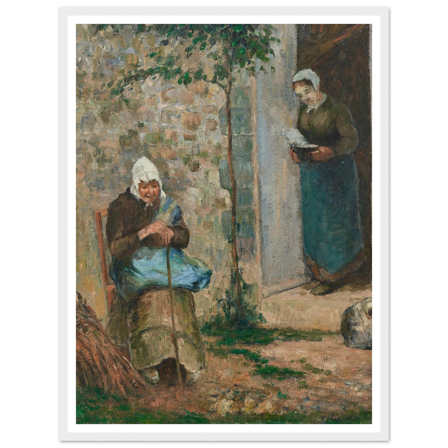La Charité (1876) Art Print | Camille Pissarro - Framed Poster - 30x40 cm / 12x16″ - Black frame