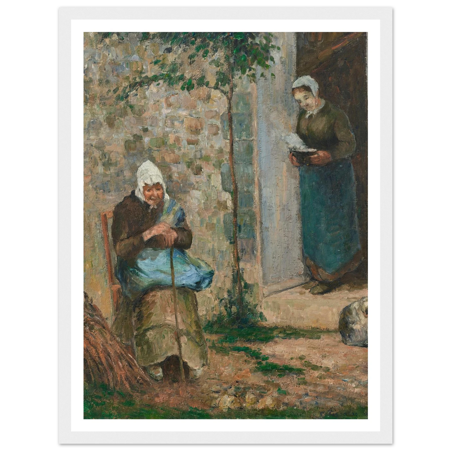 La Charité (1876) Art Print | Camille Pissarro - Framed Poster - 30x40 cm / 12x16″ - Black frame