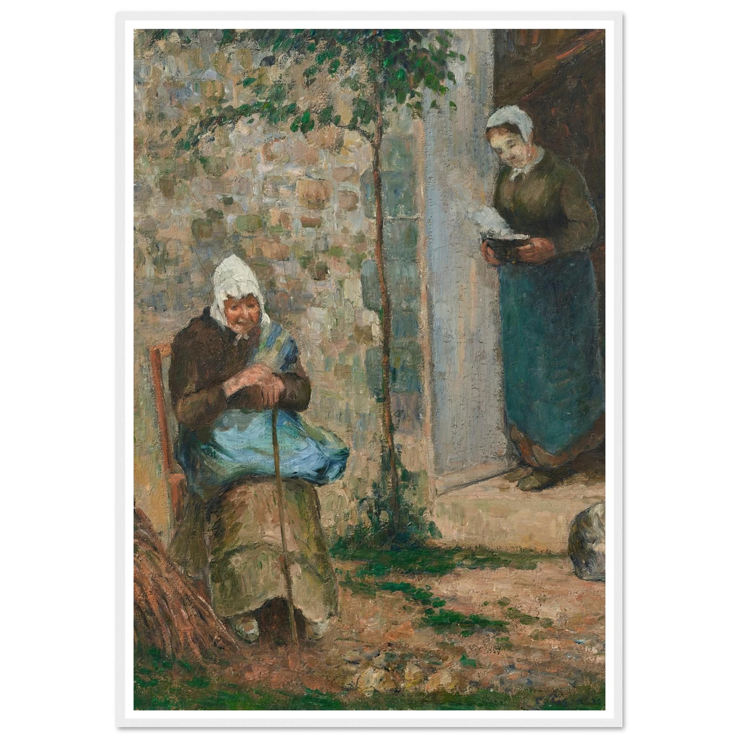 La Charité (1876) Art Print | Camille Pissarro - Framed Poster - 30x40 cm / 12x16″ - Black frame