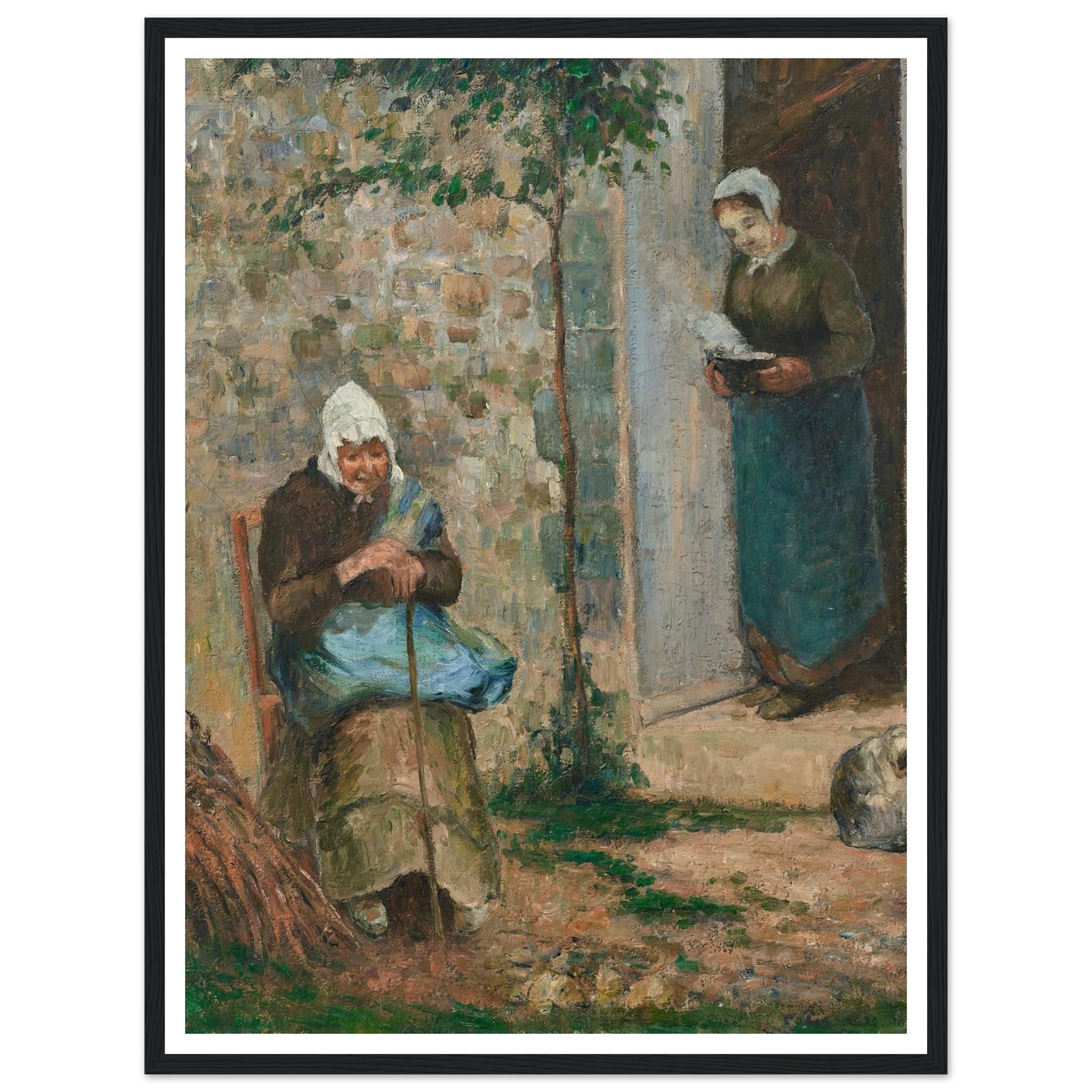 La Charité (1876) Art Print | Camille Pissarro - Framed Poster - 30x40 cm / 12x16″ - Black frame