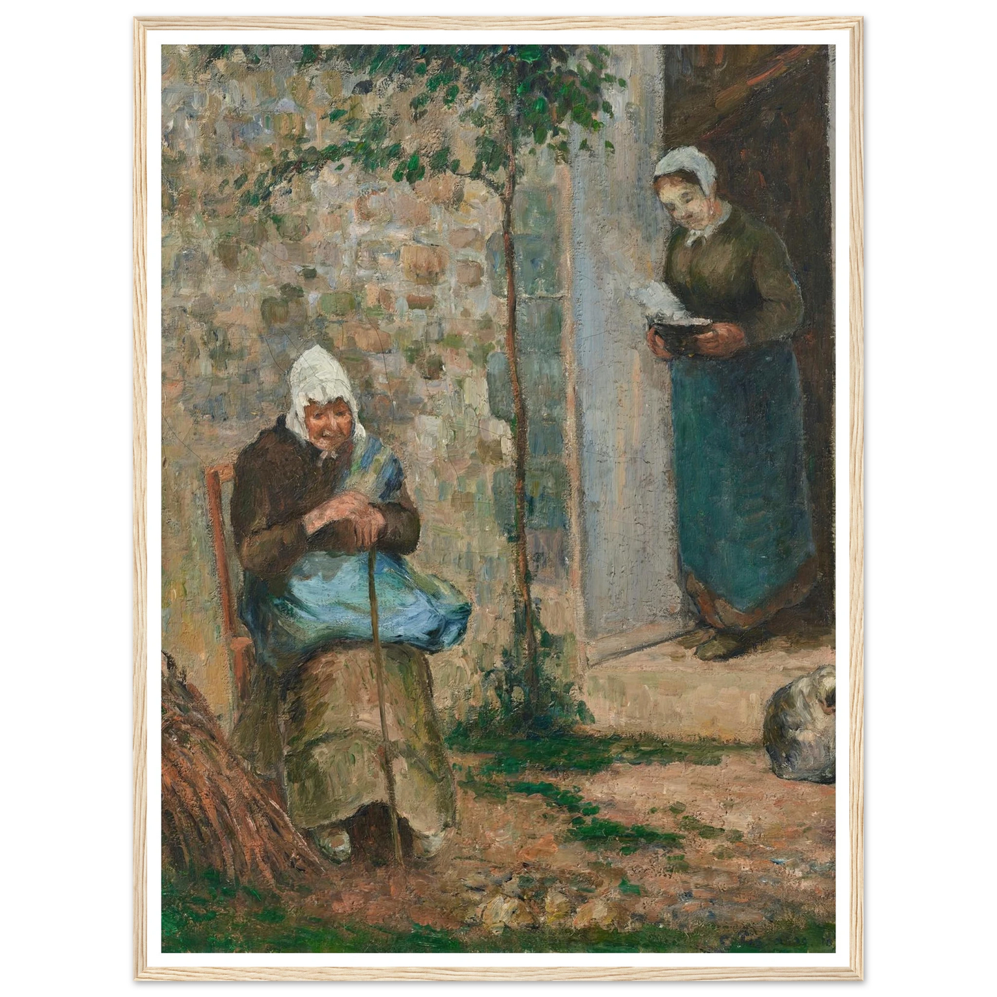 La Charité (1876) Art Print | Camille Pissarro - Framed Poster - 30x40 cm / 12x16″ - Black frame