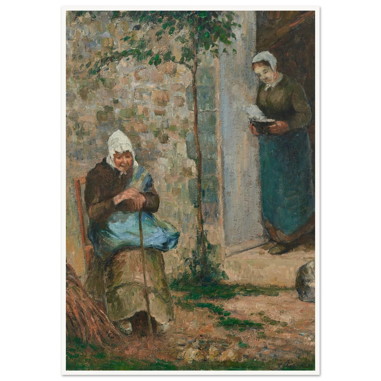 La Charité (1876) Art Print | Camille Pissarro - Framed Poster - 30x40 cm / 12x16″ - Black frame