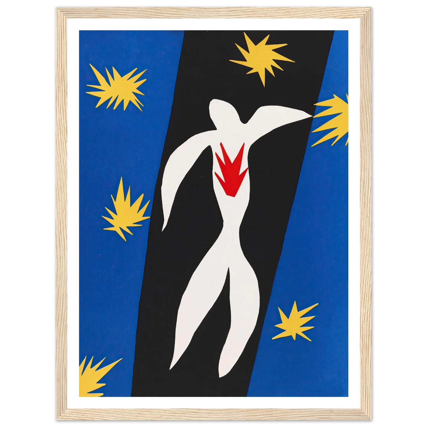 La Chute d´Icare (1943) Art Print | Henri Matisse - Framed Poster - 30x40 cm / 12x16″ - Black frame