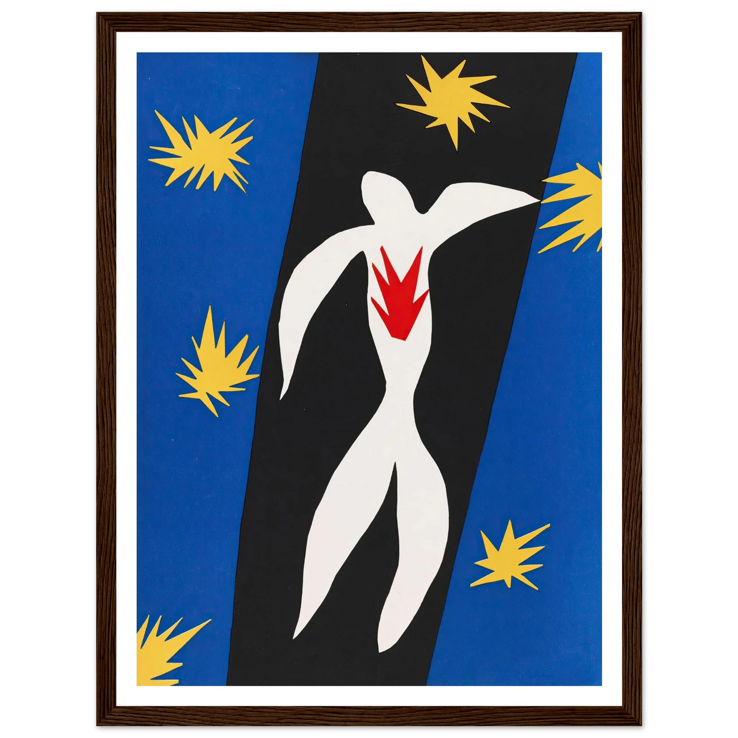 La Chute d´Icare (1943) Art Print | Henri Matisse - Framed Poster - 30x40 cm / 12x16″ - Black frame