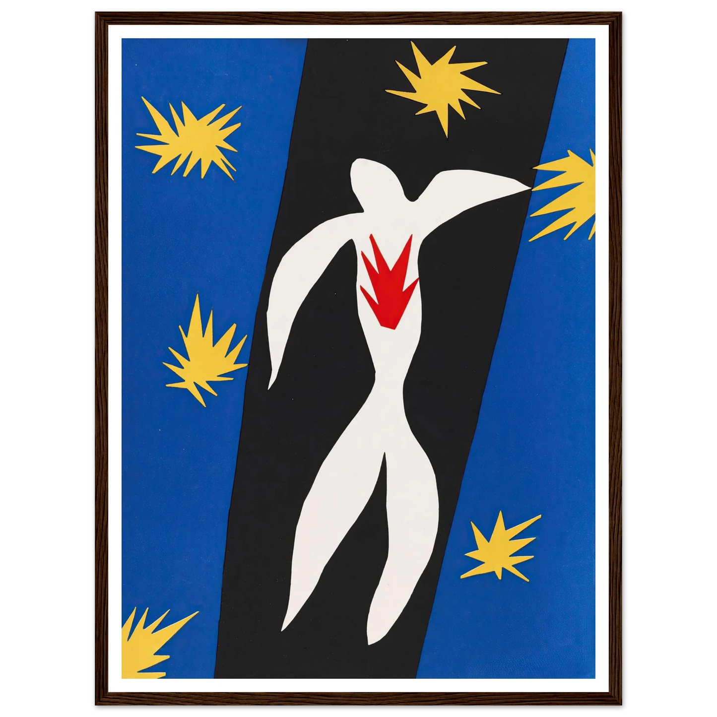 La Chute d´Icare (1943) Art Print | Henri Matisse - Framed Poster - 30x40 cm / 12x16″ - Black frame