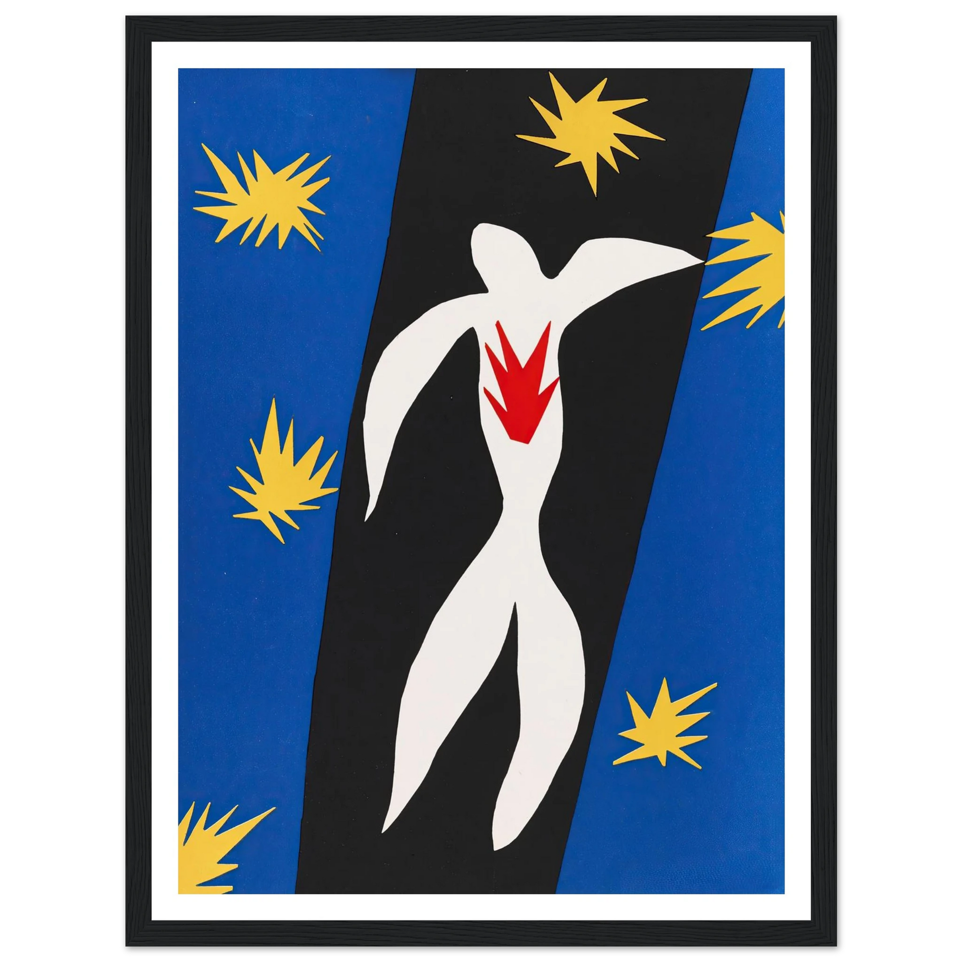 La Chute d´Icare (1943) Art Print | Henri Matisse - Framed Poster - 30x40 cm / 12x16″ - Black frame