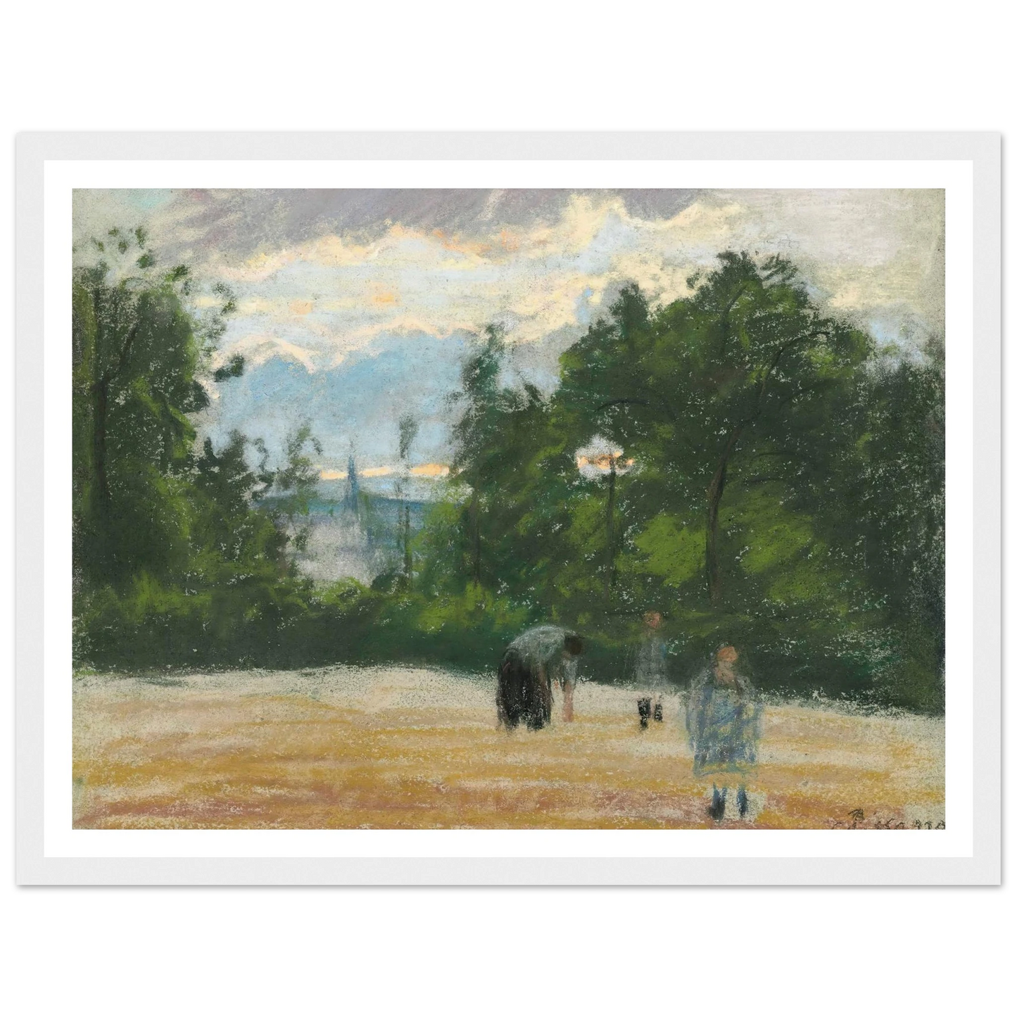La clairière (circa 1875) Art Print | Camille Pissarro - Framed Poster - 30x40 cm / 12x16″ - Black frame