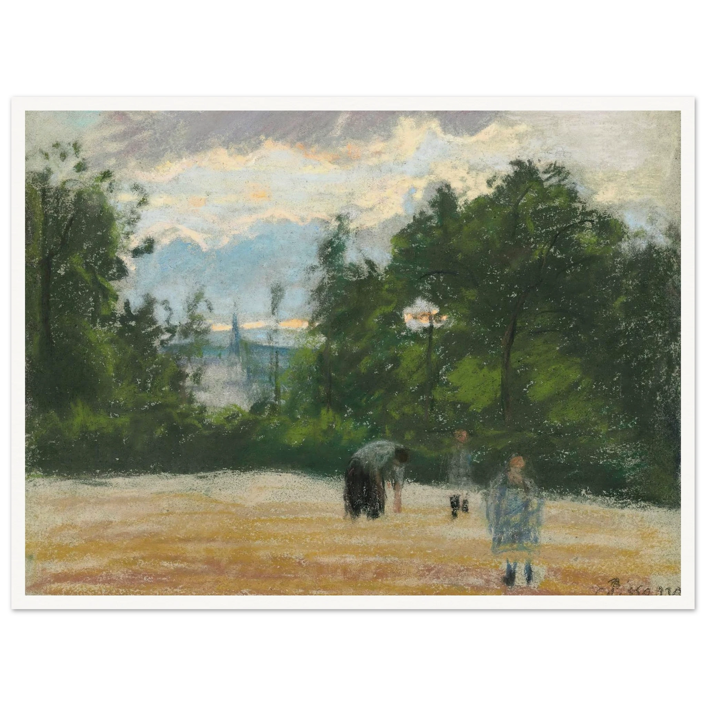 La clairière (circa 1875) Art Print | Camille Pissarro - Framed Poster - 30x40 cm / 12x16″ - Black frame