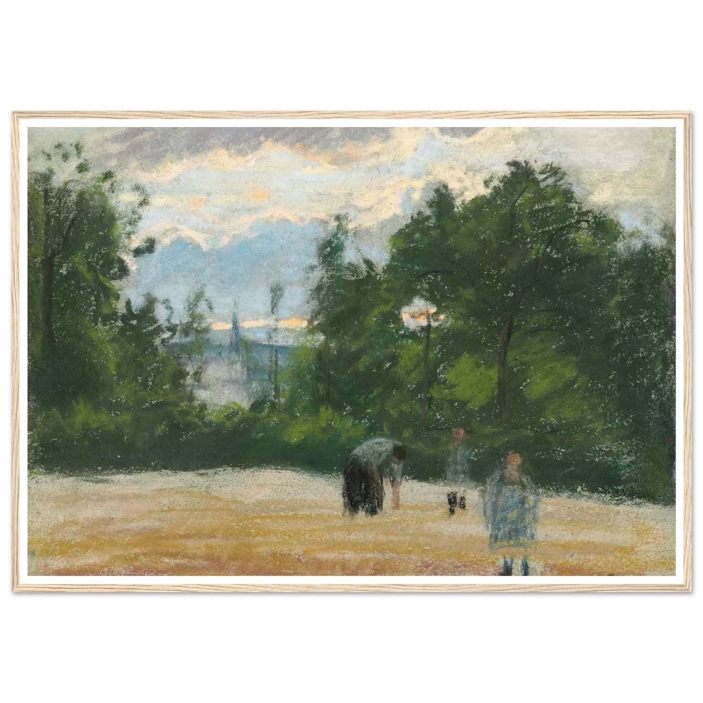La clairière (circa 1875) Art Print | Camille Pissarro - Framed Poster - 30x40 cm / 12x16″ - Black frame