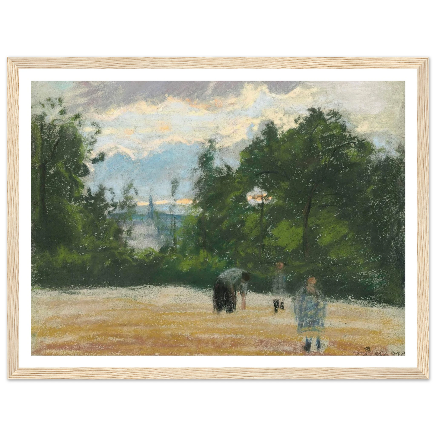 La clairière (circa 1875) Art Print | Camille Pissarro - Framed Poster - 30x40 cm / 12x16″ - Black frame