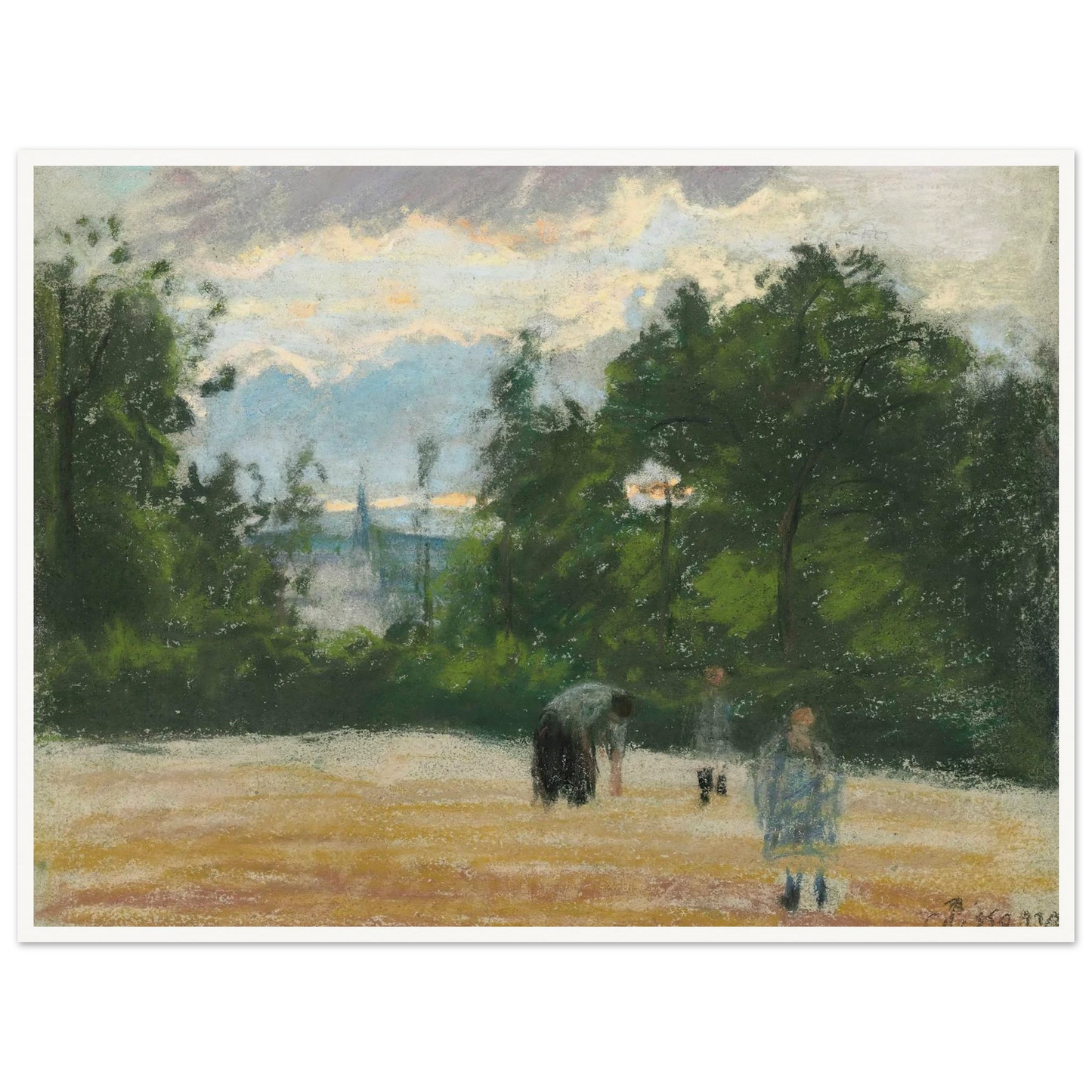 La clairière (circa 1875) Art Print | Camille Pissarro - Framed Poster - 30x40 cm / 12x16″ - Black frame