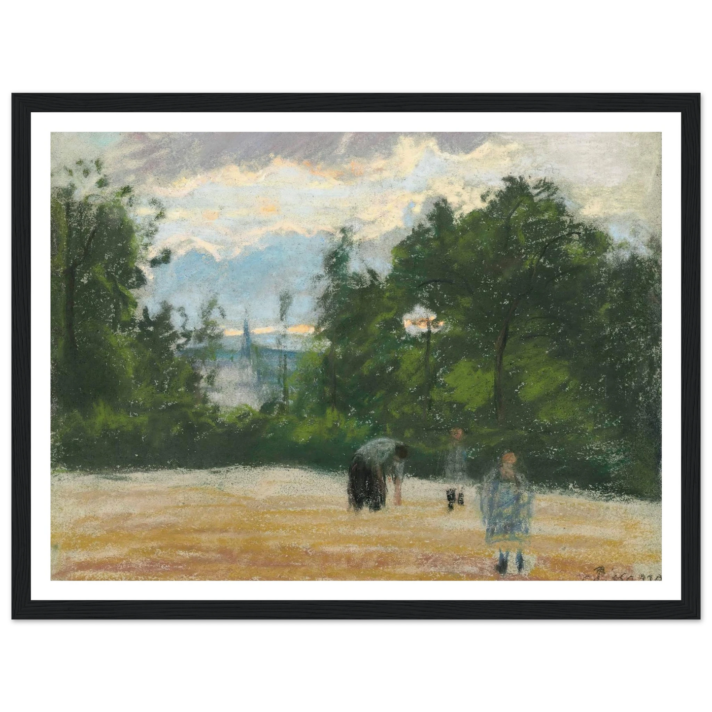 La clairière (circa 1875) Art Print | Camille Pissarro - Framed Poster - 30x40 cm / 12x16″ - Black frame