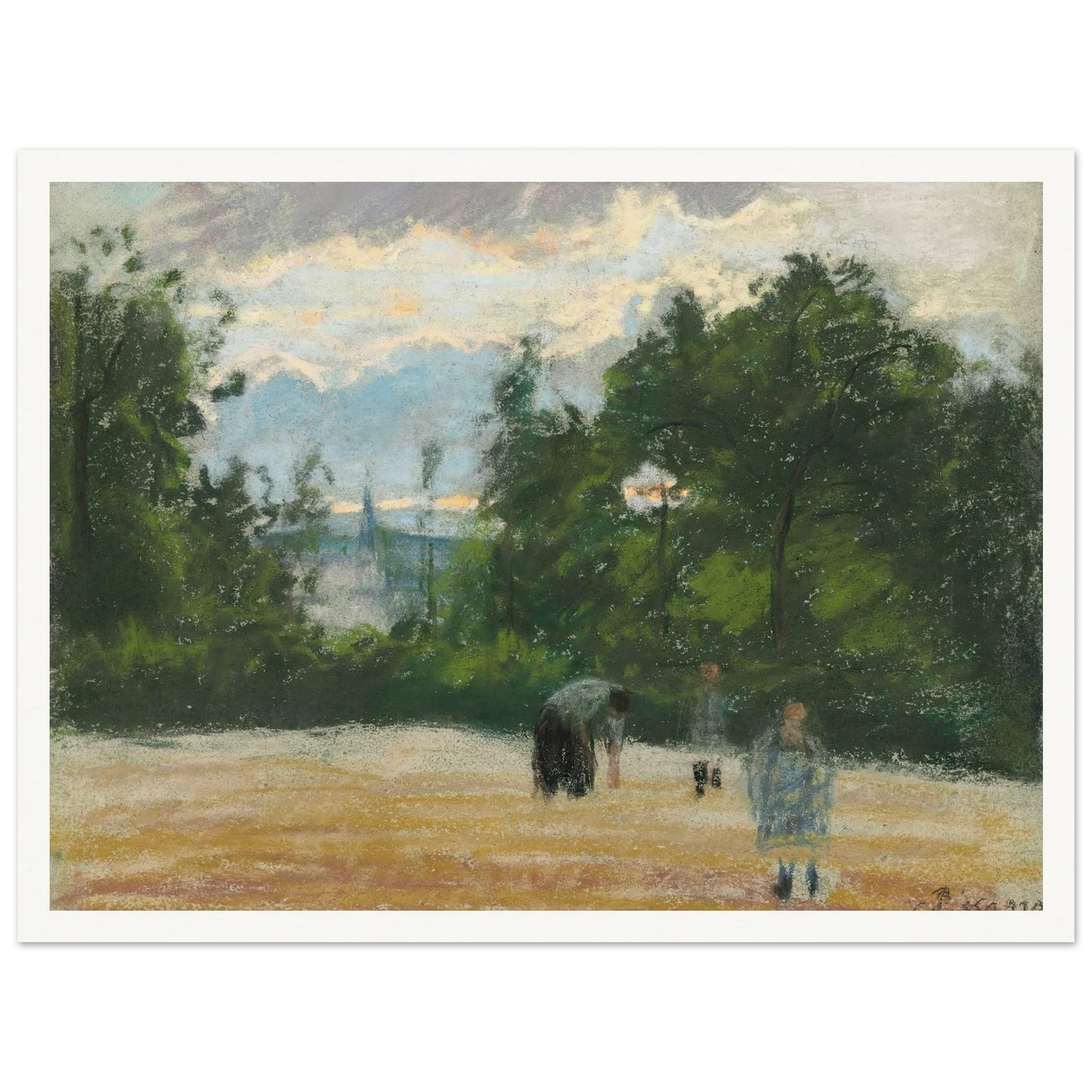La clairière (circa 1875) Art Print | Camille Pissarro - Framed Poster - 30x40 cm / 12x16″ - Black frame