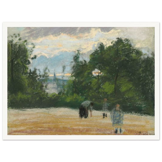 La clairière (circa 1875) Art Print | Camille Pissarro - Framed Poster - 30x40 cm / 12x16″ - Black frame