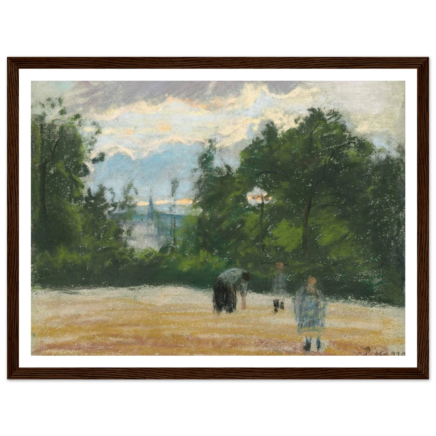 La clairière (circa 1875) Art Print | Camille Pissarro - Framed Poster - 30x40 cm / 12x16″ - Black frame