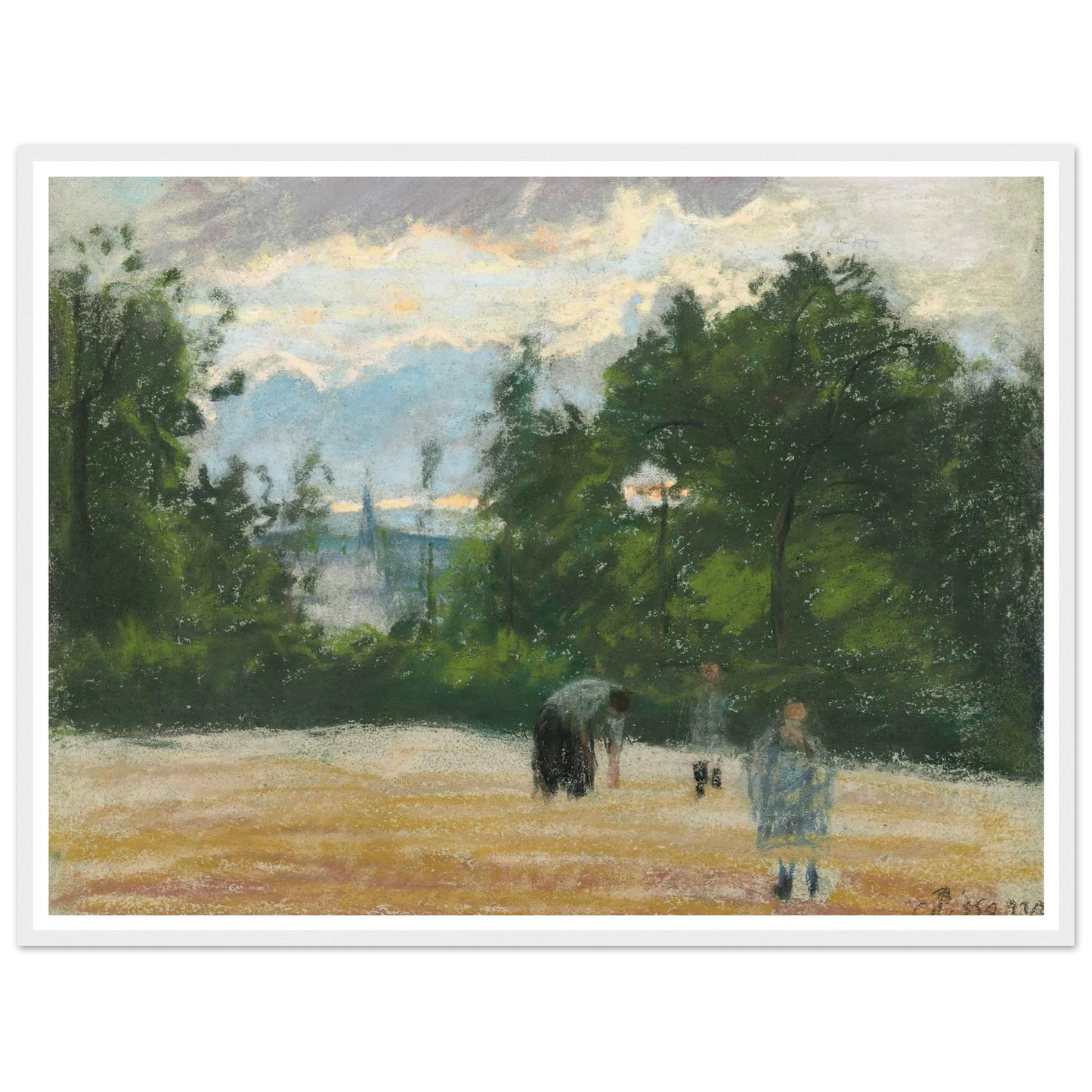 La clairière (circa 1875) Art Print | Camille Pissarro - Framed Poster - 30x40 cm / 12x16″ - Black frame