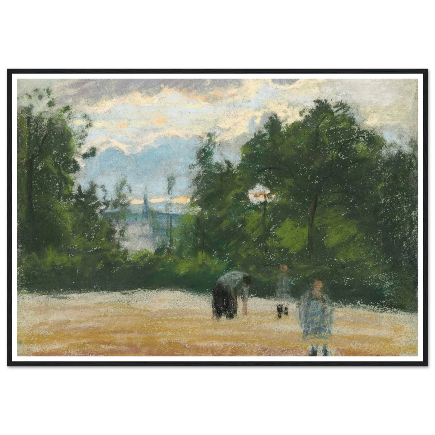 La clairière (circa 1875) Art Print | Camille Pissarro - Framed Poster - 30x40 cm / 12x16″ - Black frame