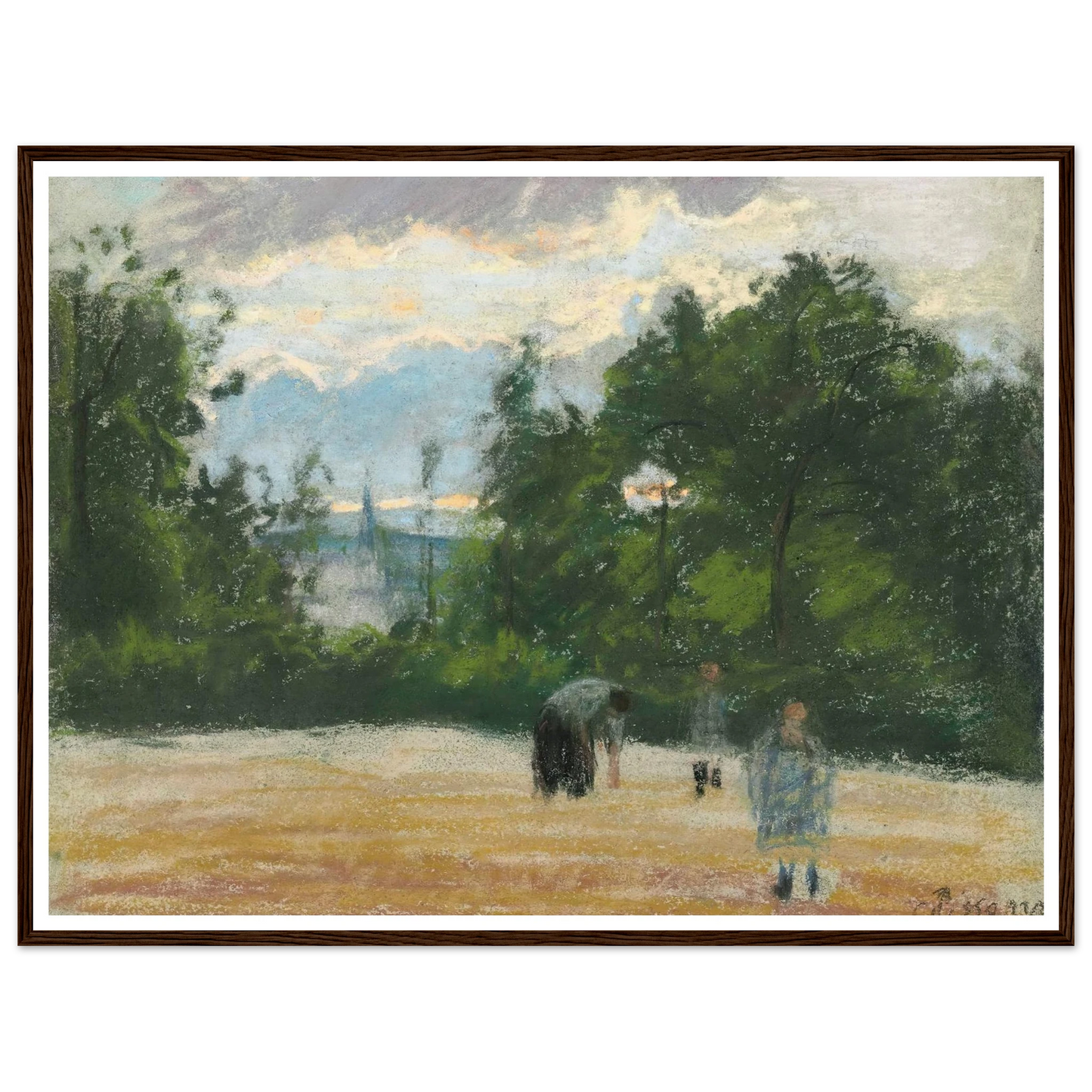 La clairière (circa 1875) Art Print | Camille Pissarro - Framed Poster - 30x40 cm / 12x16″ - Black frame