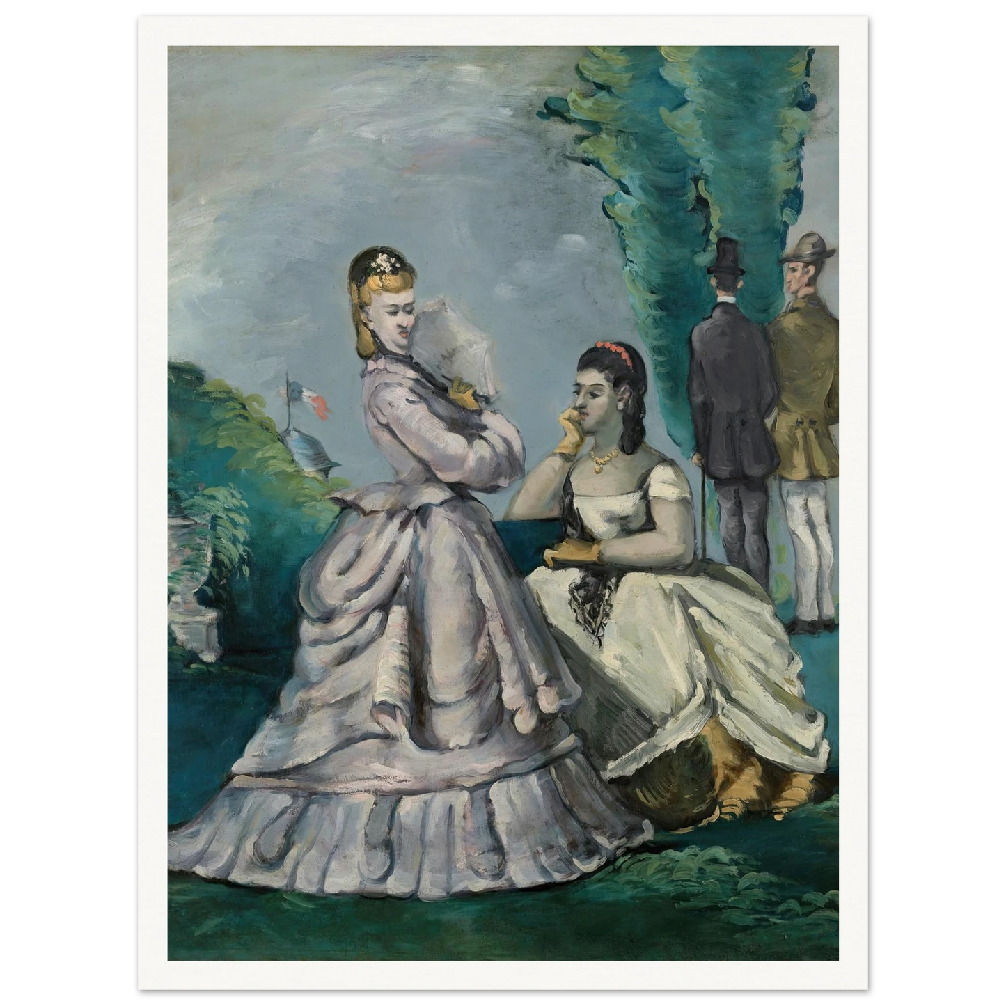 La Conversation (1870-1871) Art Print | Paul Cezanne - Framed Poster - 30x40 cm / 12x16″ - Black frame