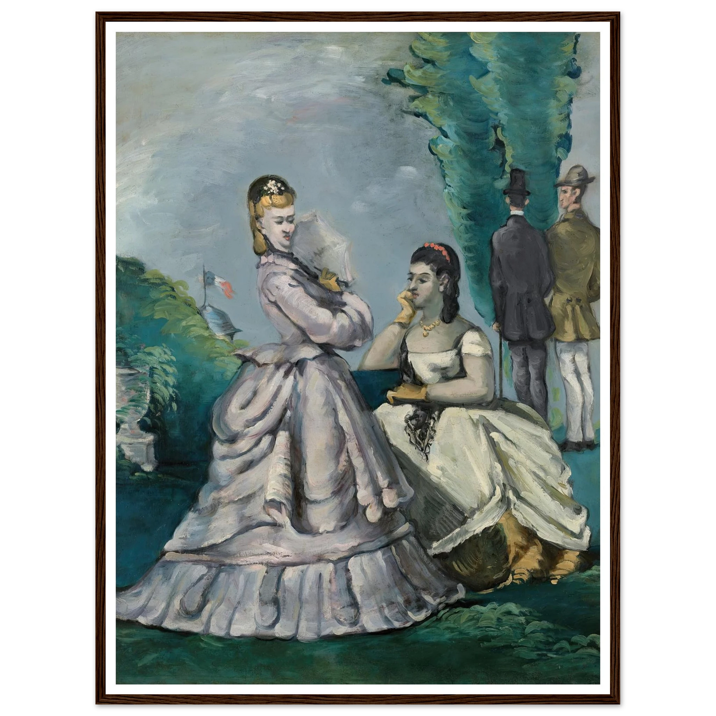La Conversation (1870-1871) Art Print | Paul Cezanne - Framed Poster - 30x40 cm / 12x16″ - Black frame