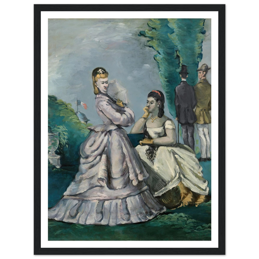 La Conversation (1870-1871) Art Print | Paul Cezanne - Framed Poster - 30x40 cm / 12x16″ - Black frame
