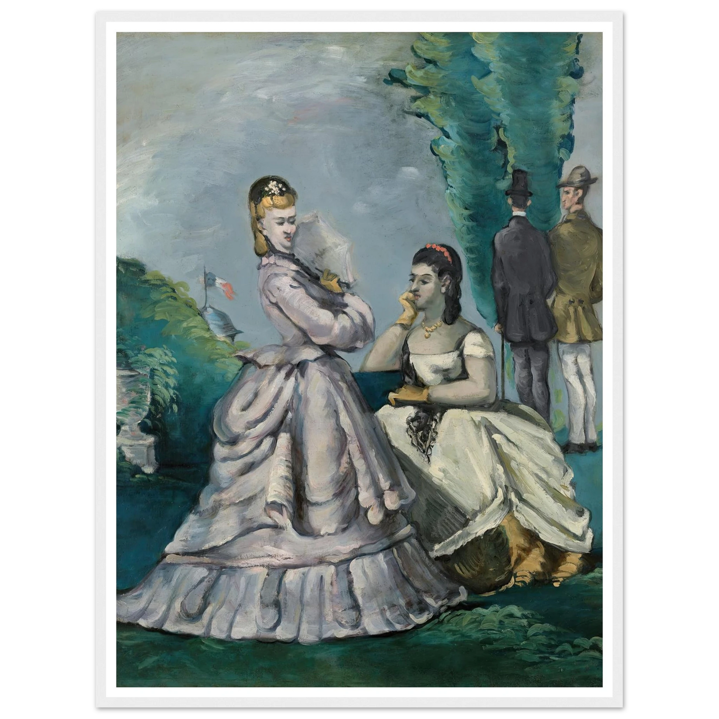 La Conversation (1870-1871) Art Print | Paul Cezanne - Framed Poster - 30x40 cm / 12x16″ - Black frame