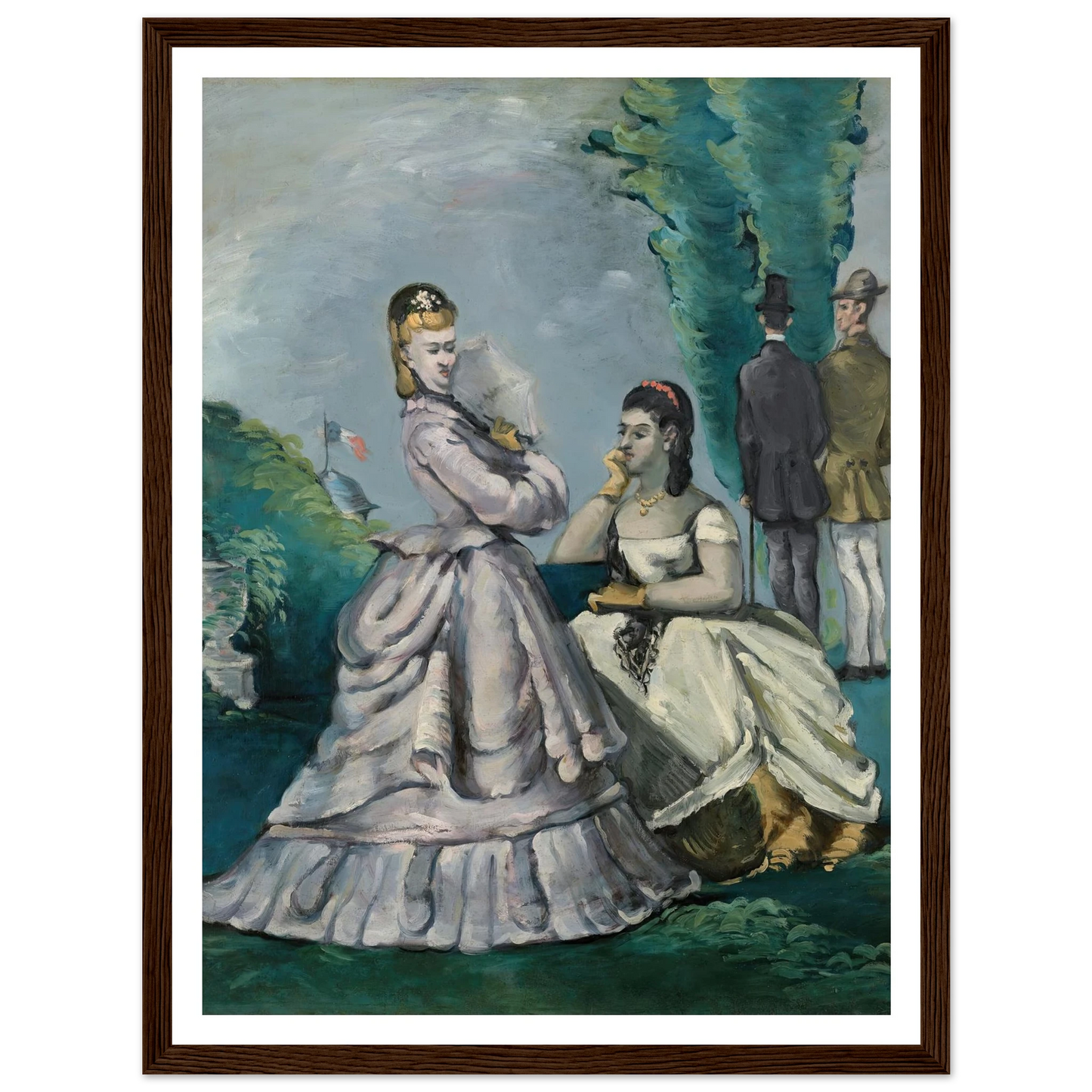 La Conversation (1870-1871) Art Print | Paul Cezanne - Framed Poster - 30x40 cm / 12x16″ - Black frame