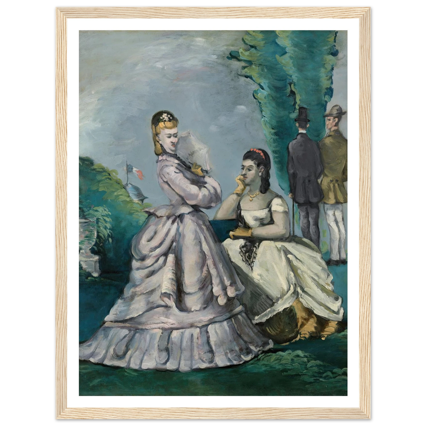 La Conversation (1870-1871) Art Print | Paul Cezanne - Framed Poster - 30x40 cm / 12x16″ - Black frame