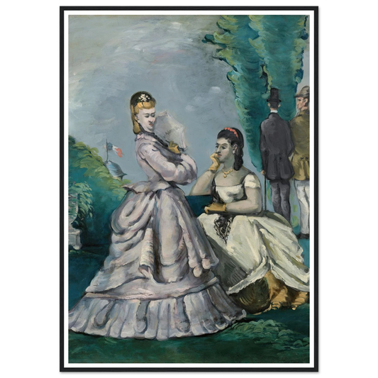 La Conversation (1870-1871) Art Print | Paul Cezanne - Framed Poster - 30x40 cm / 12x16″ - Black frame
