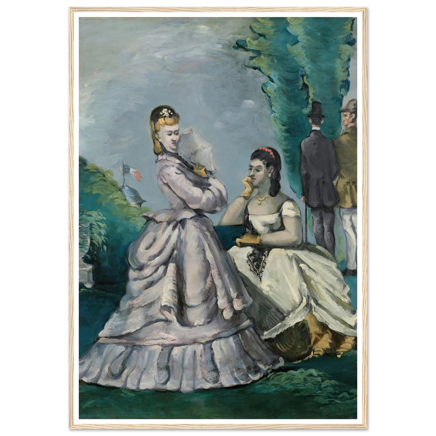 La Conversation (1870-1871) Art Print | Paul Cezanne - Framed Poster - 30x40 cm / 12x16″ - Black frame