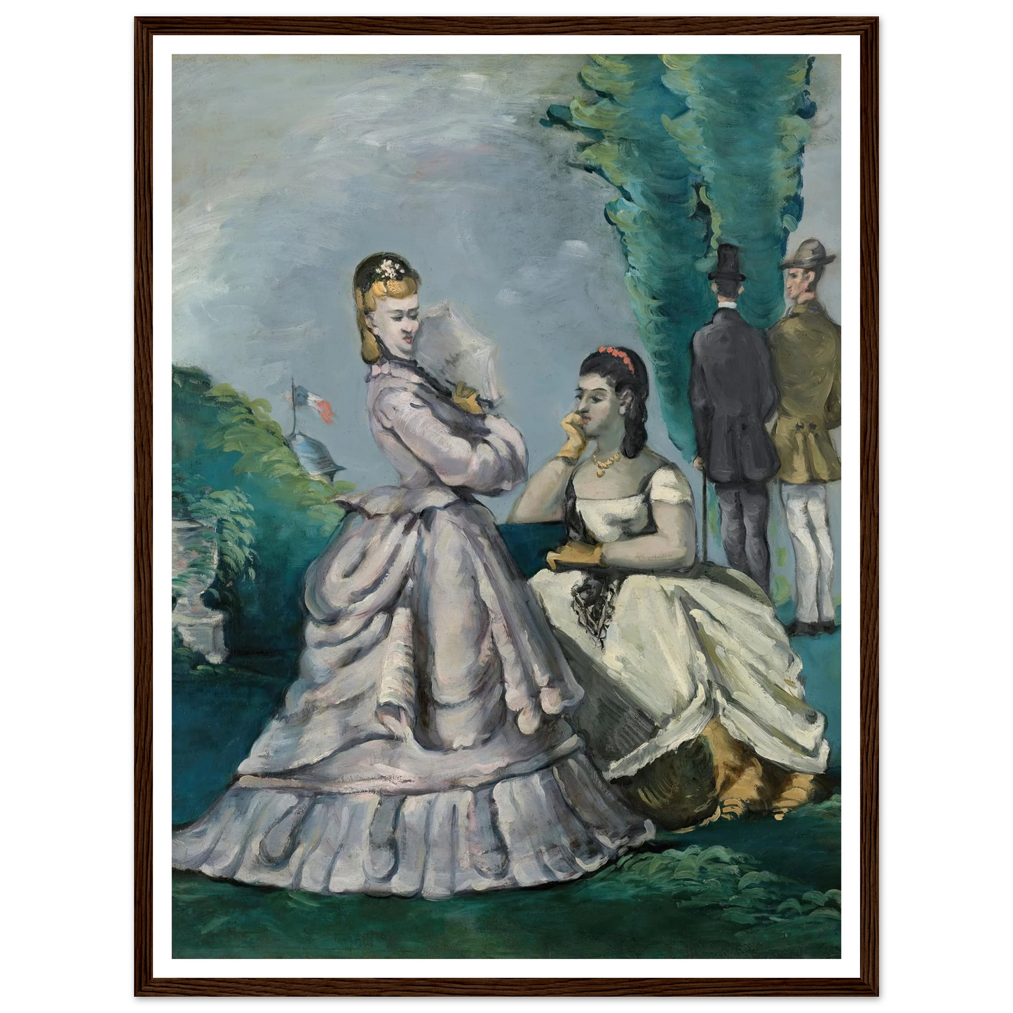 La Conversation (1870-1871) Art Print | Paul Cezanne - Framed Poster - 30x40 cm / 12x16″ - Black frame