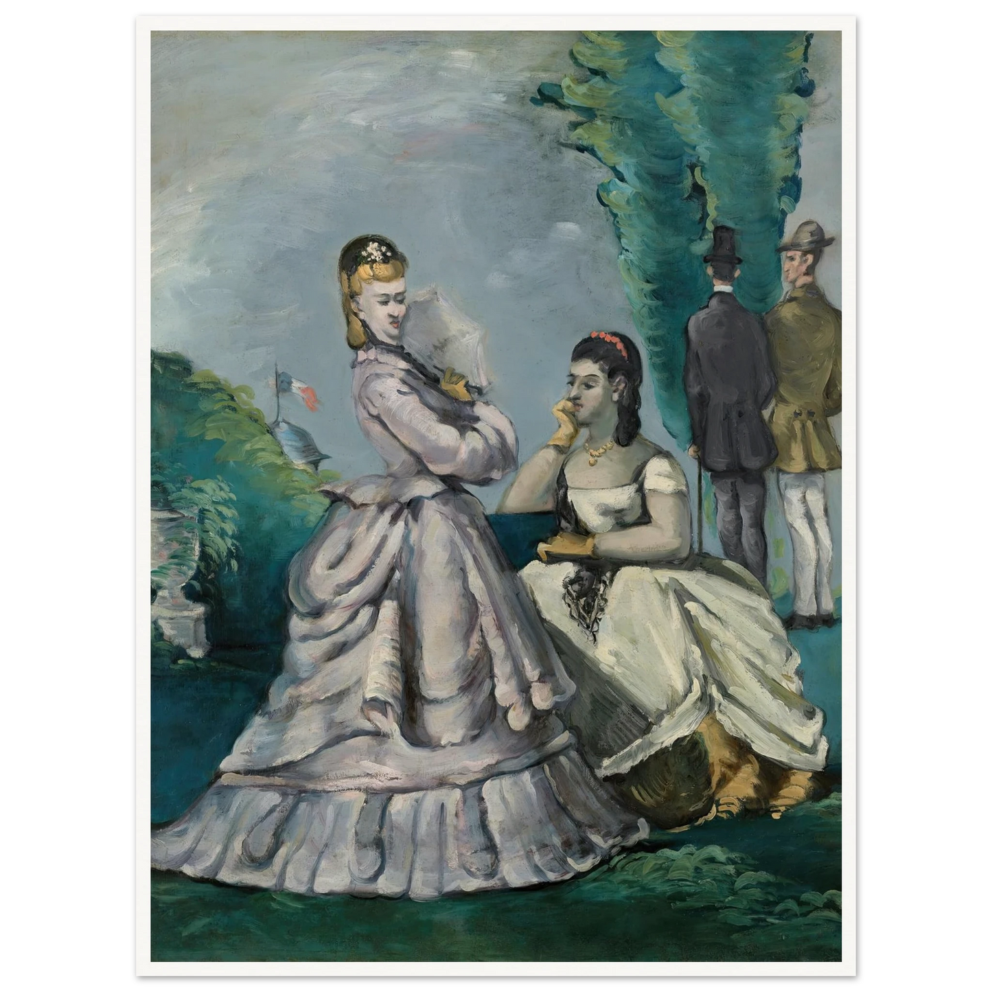 La Conversation (1870-1871) Art Print | Paul Cezanne - Framed Poster - 30x40 cm / 12x16″ - Black frame