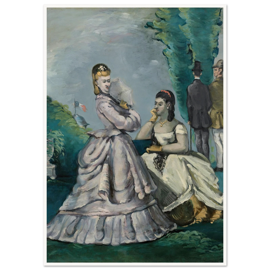 La Conversation (1870-1871) Art Print | Paul Cezanne - Framed Poster - 30x40 cm / 12x16″ - Black frame