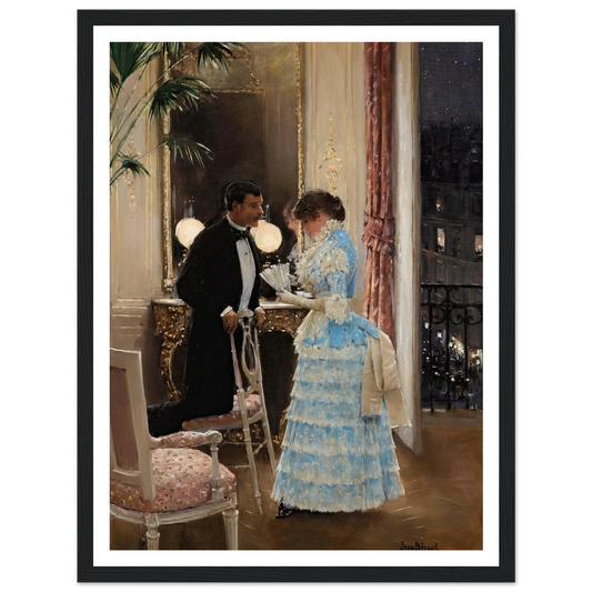 La Conversation Art Print | Jean Beraud - Framed Poster - 30x40 cm / 12x16″ - Black frame