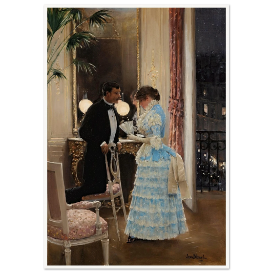 La Conversation Art Print | Jean Beraud - Framed Poster - 30x40 cm / 12x16″ - Black frame
