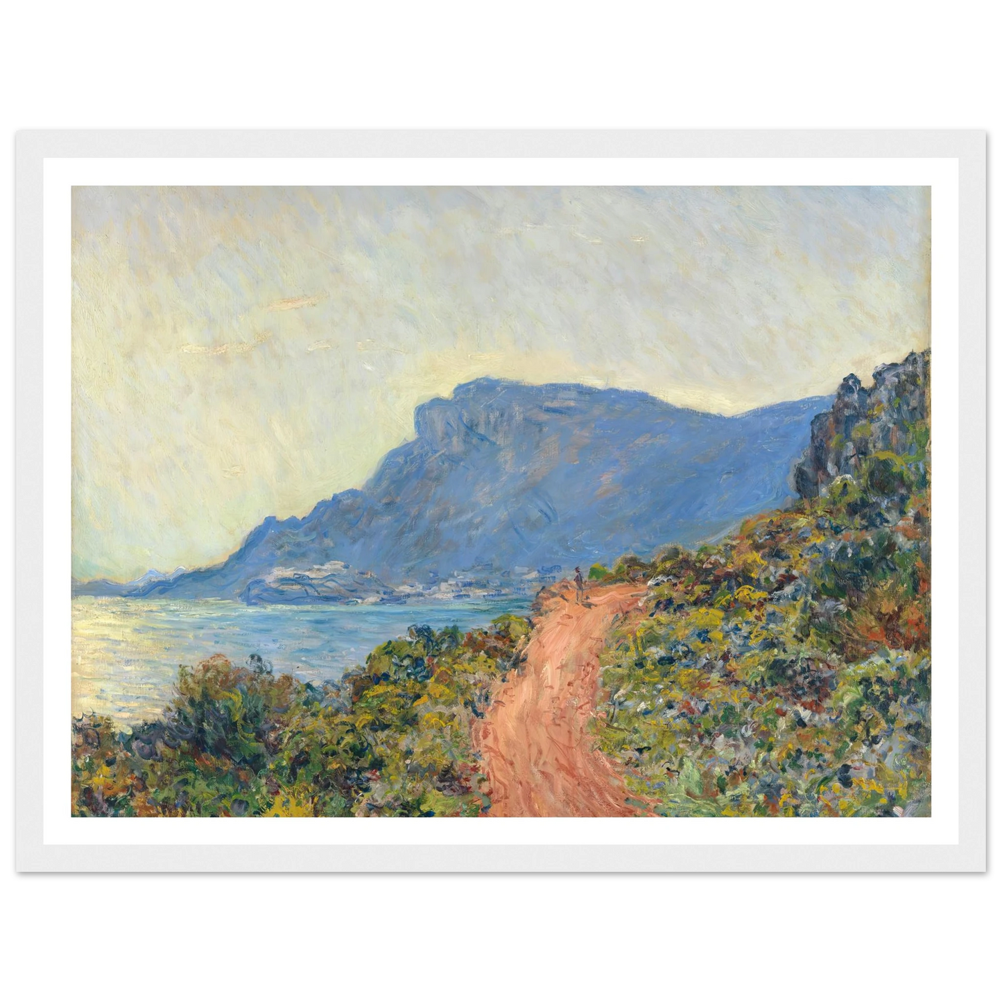 La Corniche near Monaco (1884) Art Print | Claude Monet - Framed Poster - 30x40 cm / 12x16″ - Black frame