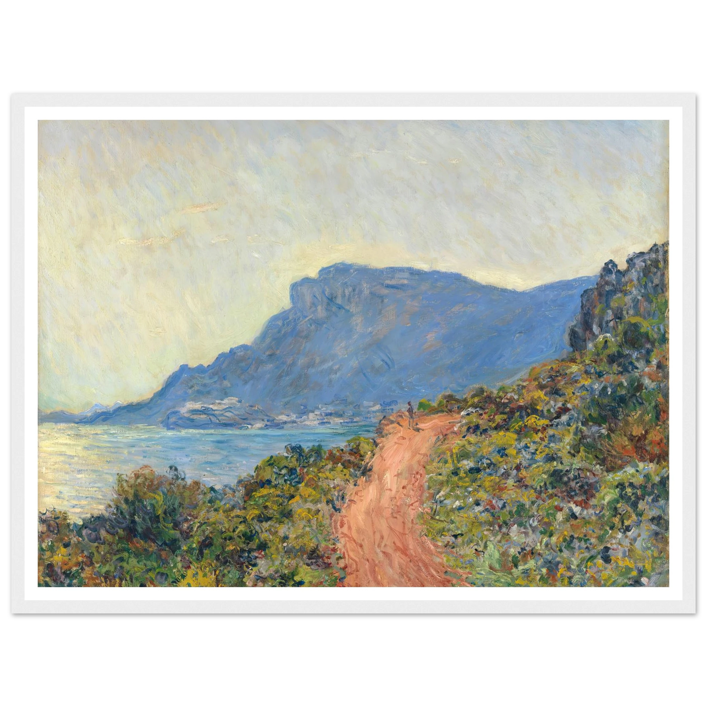 La Corniche near Monaco (1884) Art Print | Claude Monet - Framed Poster - 30x40 cm / 12x16″ - Black frame