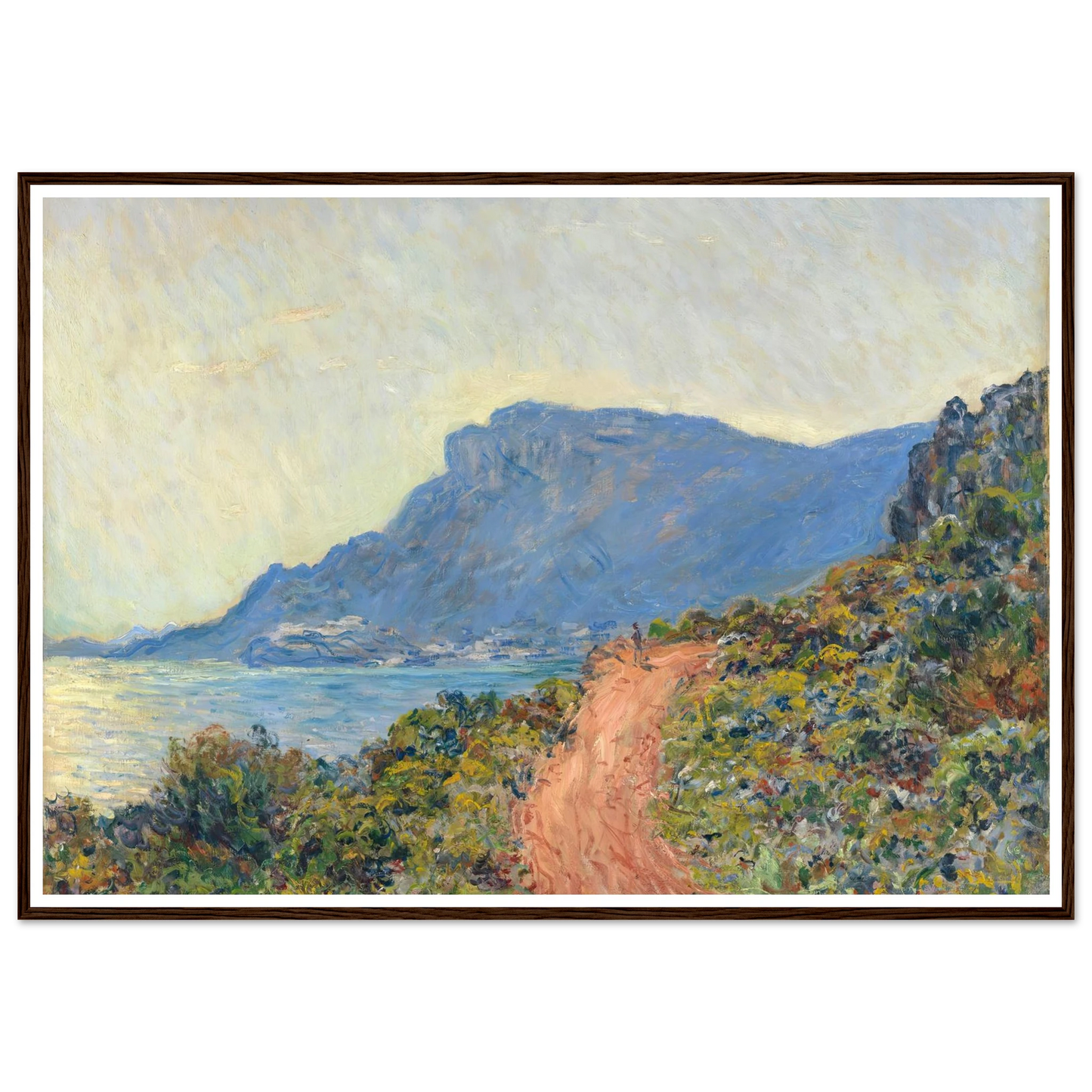La Corniche near Monaco (1884) Art Print | Claude Monet - Framed Poster - 30x40 cm / 12x16″ - Black frame