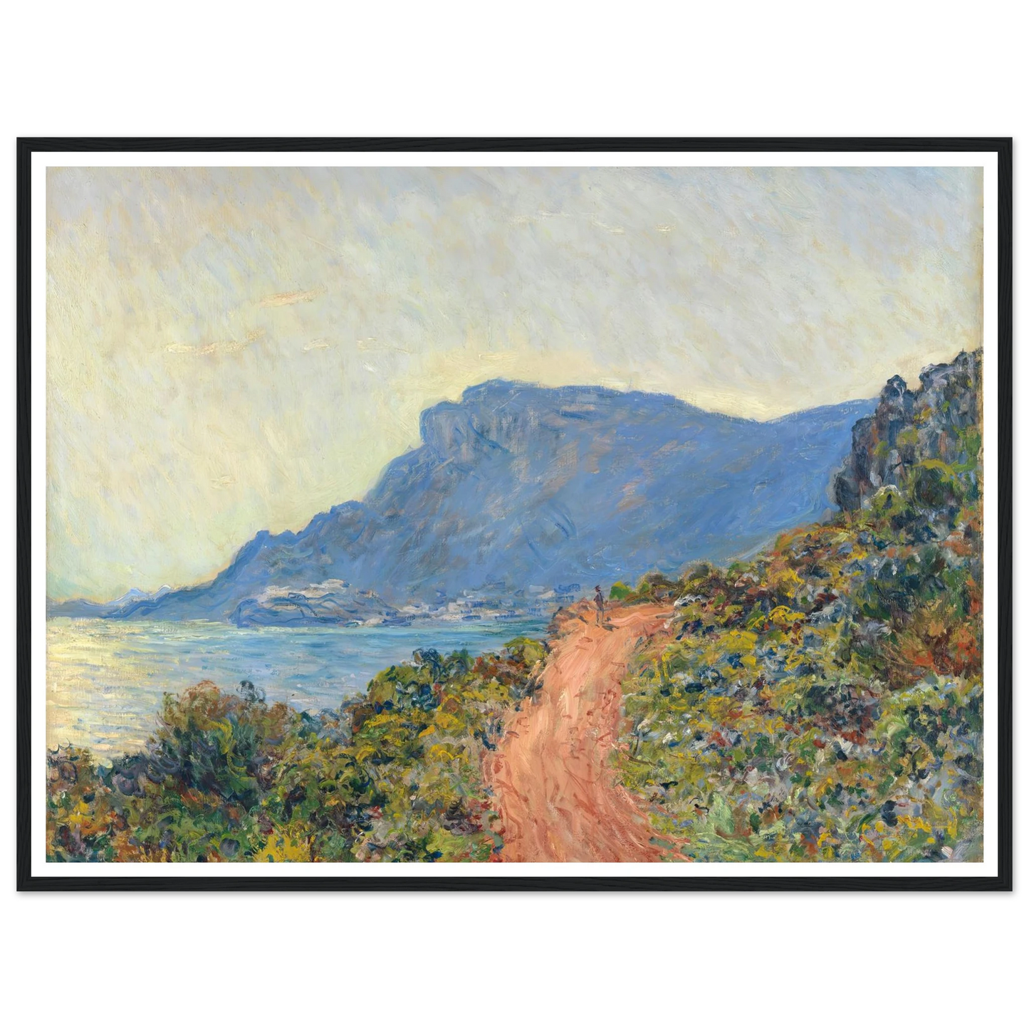 La Corniche near Monaco (1884) Art Print | Claude Monet - Framed Poster - 30x40 cm / 12x16″ - Black frame