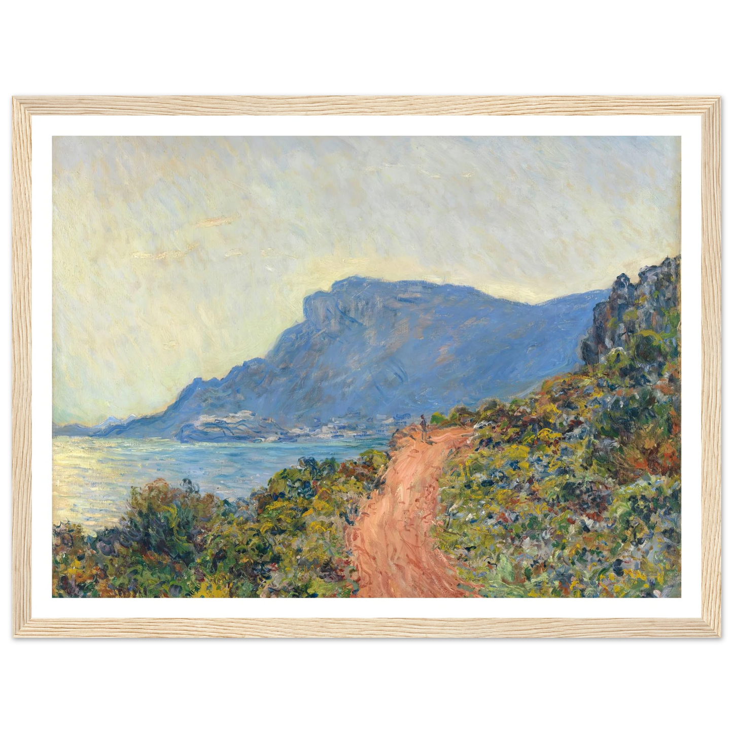 La Corniche near Monaco (1884) Art Print | Claude Monet - Framed Poster - 30x40 cm / 12x16″ - Black frame