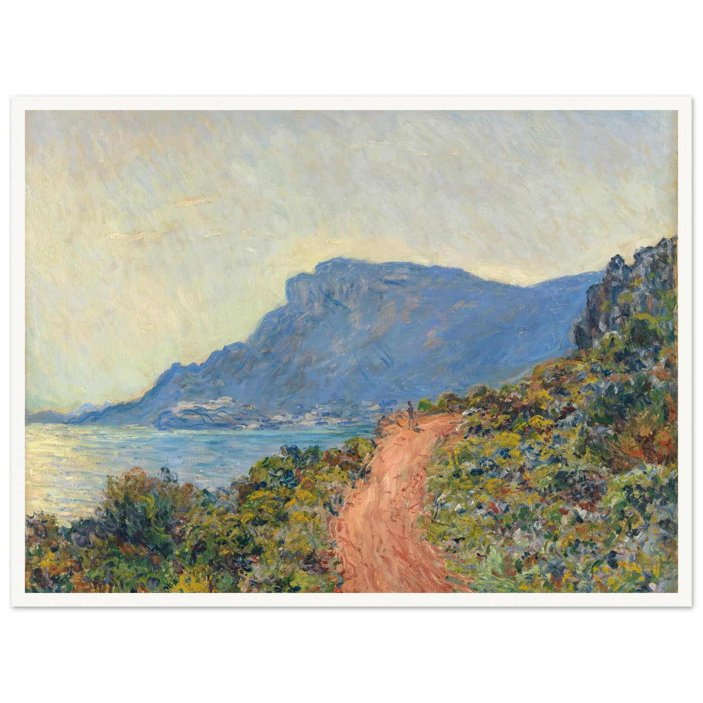 La Corniche near Monaco (1884) Art Print | Claude Monet - Framed Poster - 30x40 cm / 12x16″ - Black frame