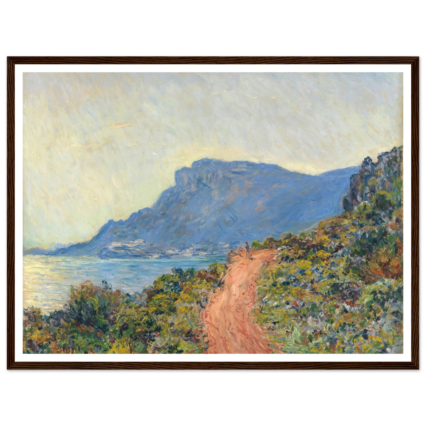 La Corniche near Monaco (1884) Art Print | Claude Monet - Framed Poster - 30x40 cm / 12x16″ - Black frame