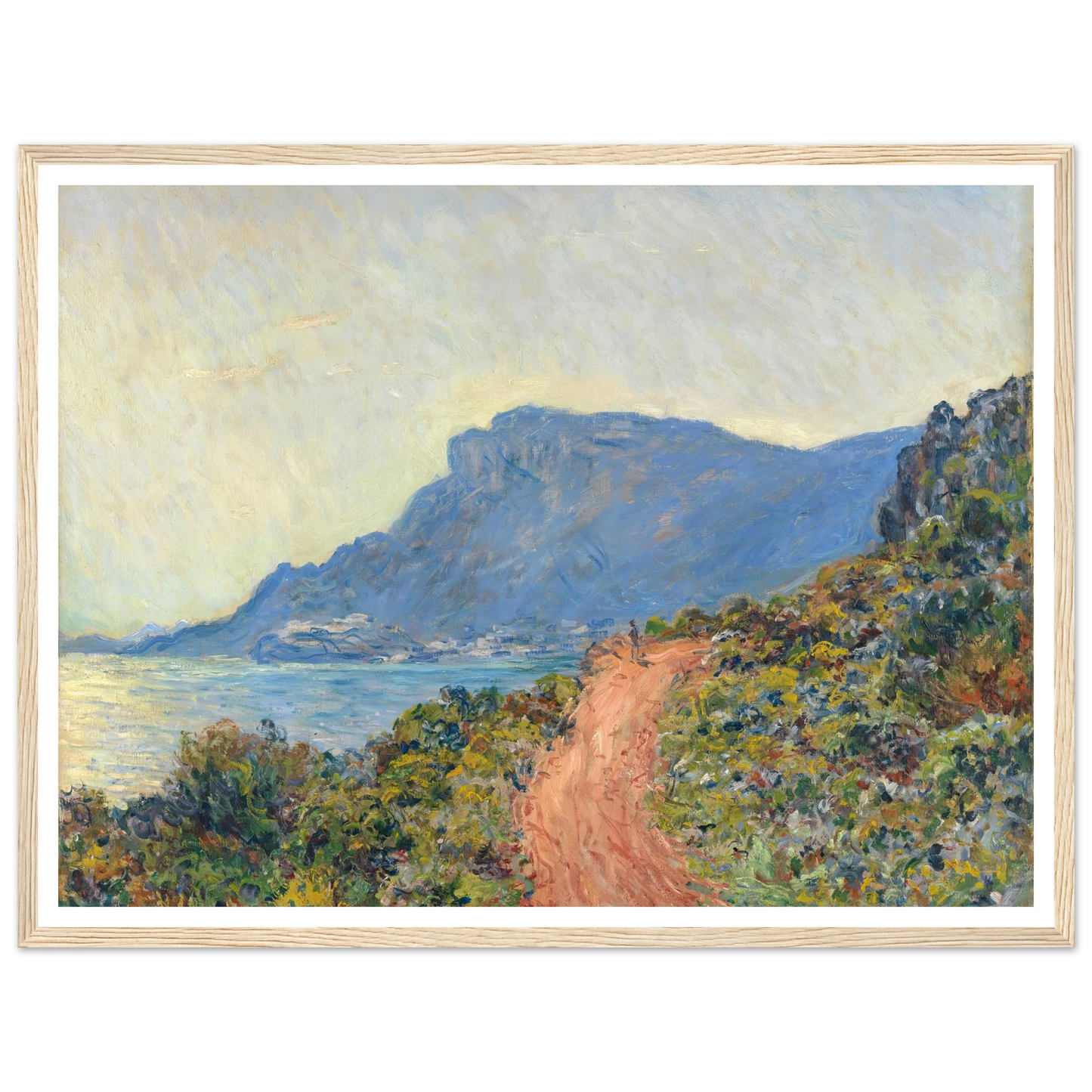 La Corniche near Monaco (1884) Art Print | Claude Monet - Framed Poster - 30x40 cm / 12x16″ - Black frame