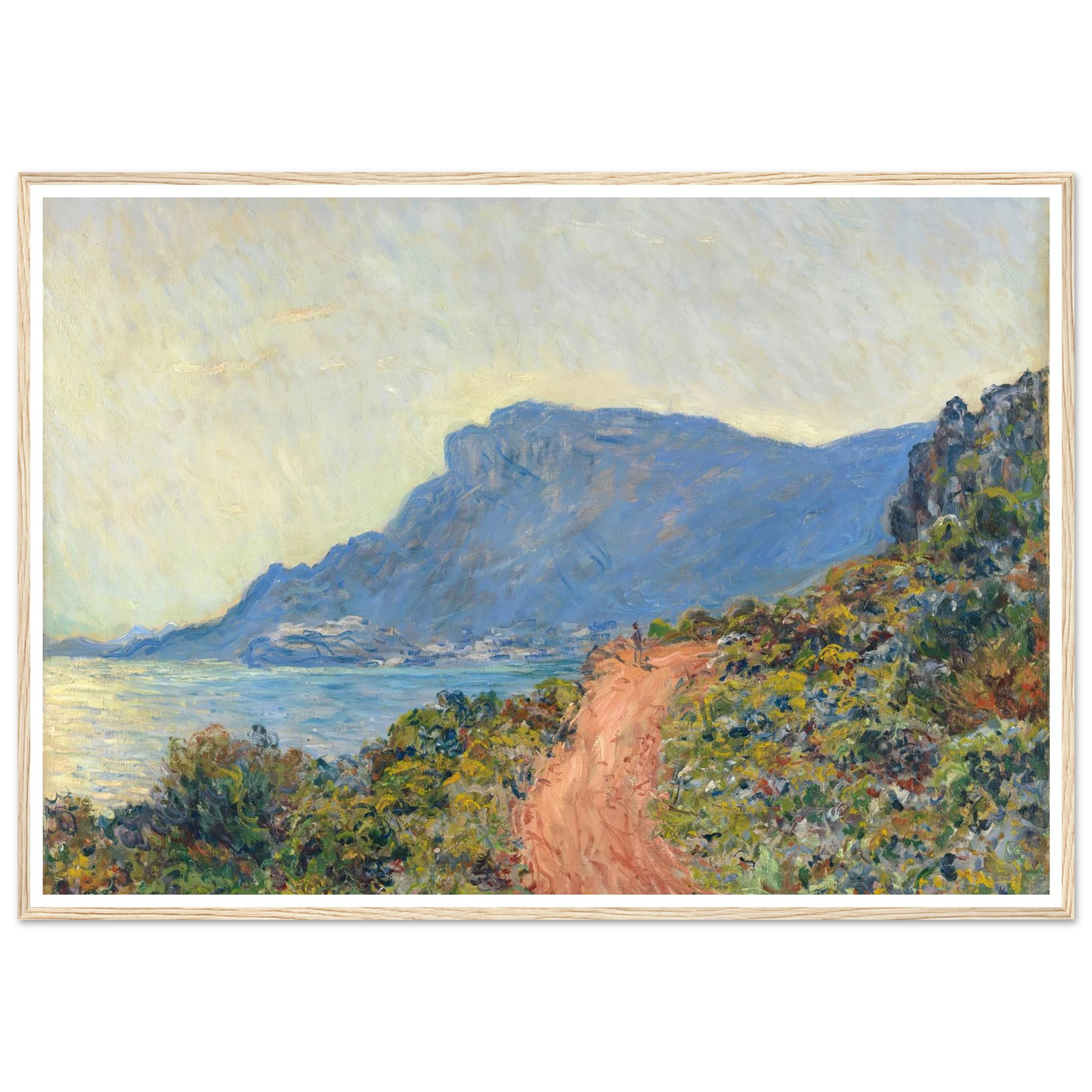 La Corniche near Monaco (1884) Art Print | Claude Monet - Framed Poster - 30x40 cm / 12x16″ - Black frame