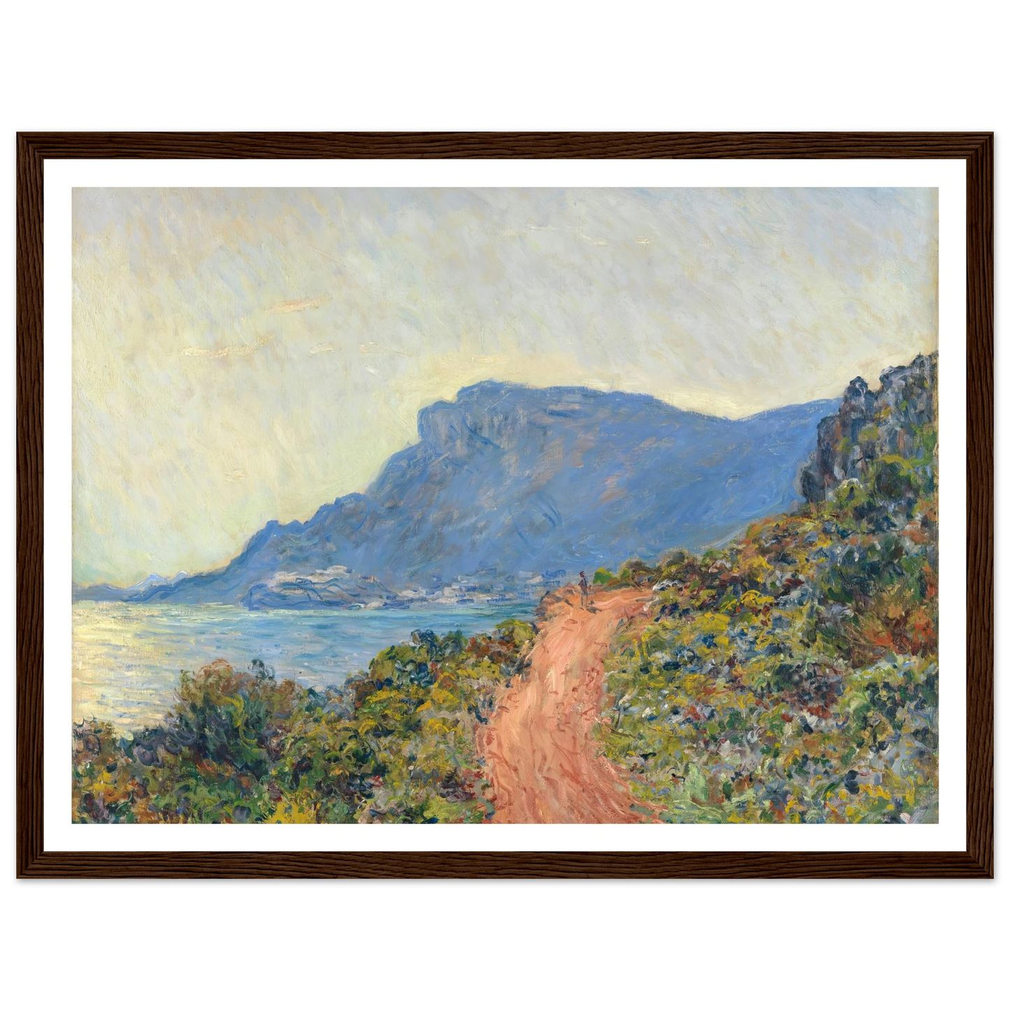 La Corniche near Monaco (1884) Art Print | Claude Monet - Framed Poster - 30x40 cm / 12x16″ - Black frame